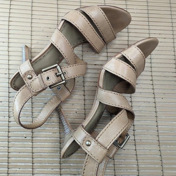 Coach "Rapture" Open Toe criss cross brown leather strap Slingback Sandal Shoe S - Picture 9 of 10